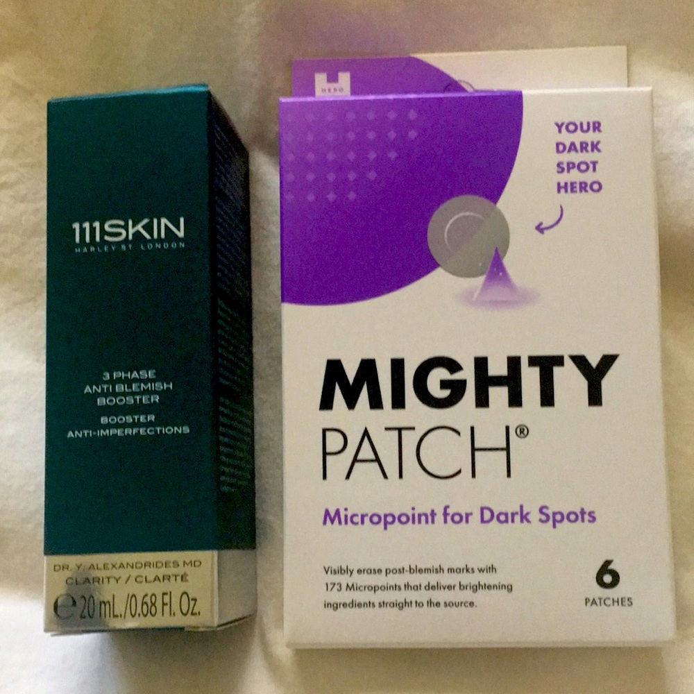 111skin anti blemish booster and mighty patch dots